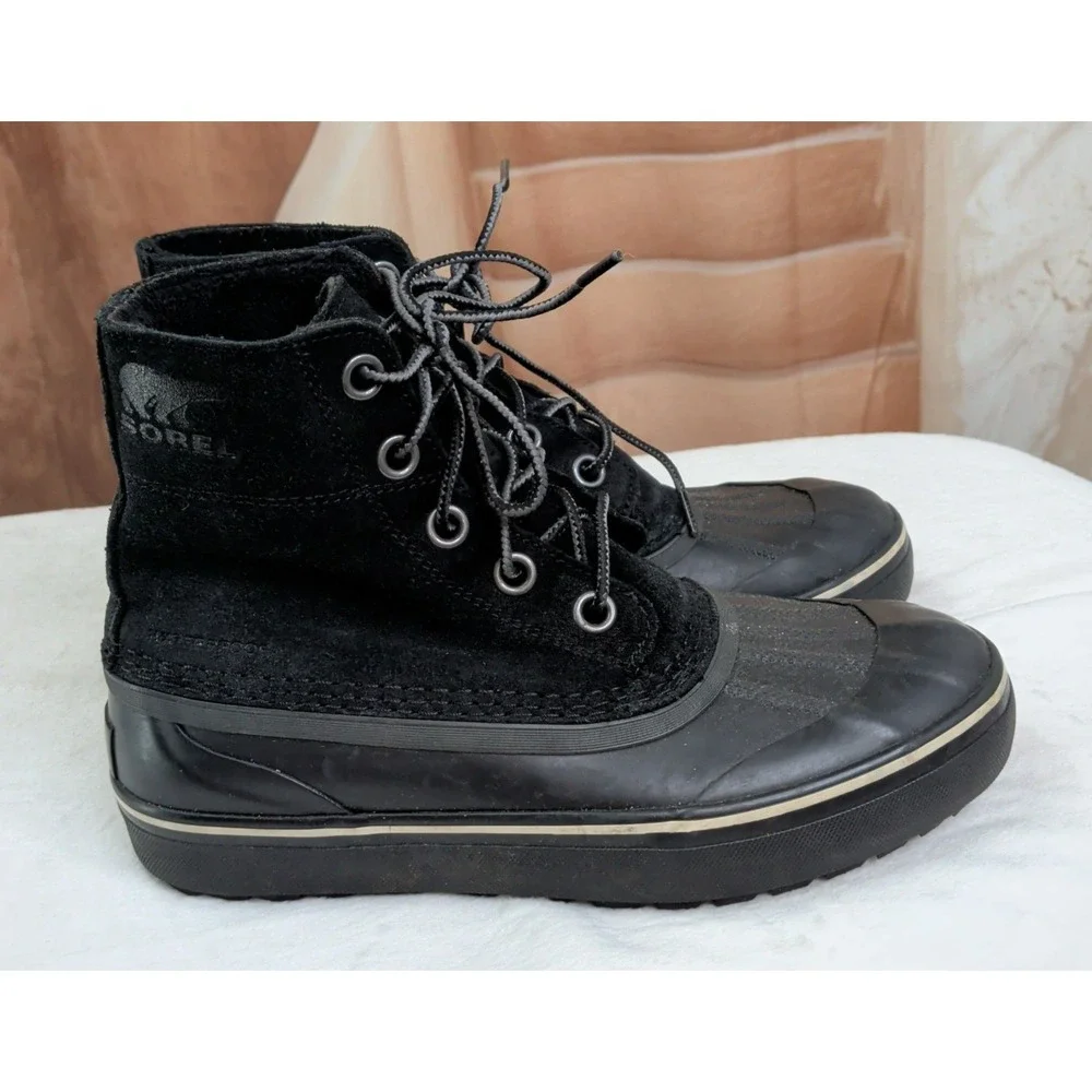SOREL CHEYANNE METRO LACE WP Boots Black Suede NM3454 010